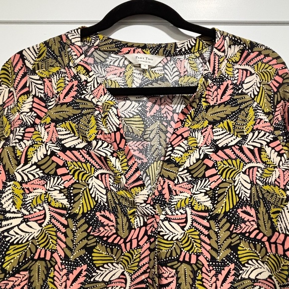 Part Two Copenhagen botanical print 3/4 sleeve blouse flowy size EU40 - Picture 10 of 16